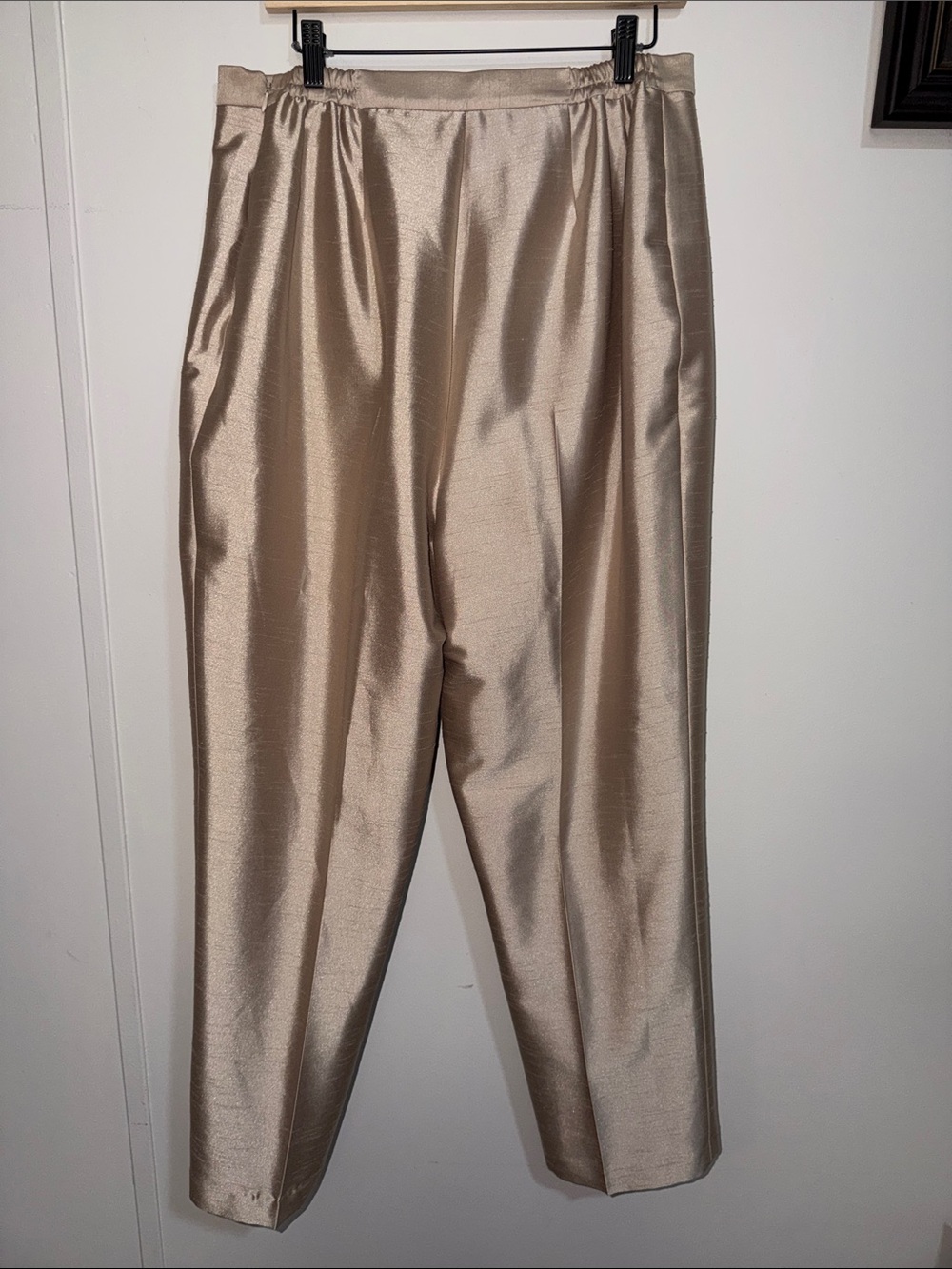 John Meyer Women's Champagne Satin Pantsuit - Tailored Jacket & Pants - Picture 8 of 11